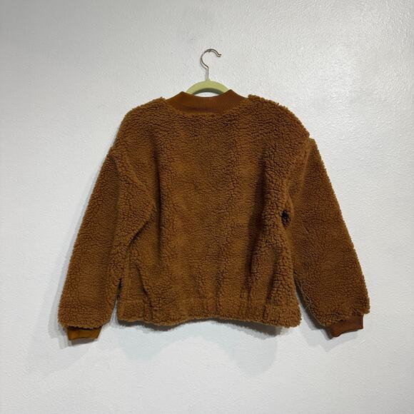 J.O.A. Brown Mock Neck Teddy Fur Pullover Sz M NWT - Picture 11 of 14